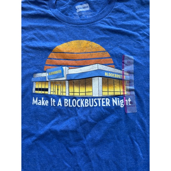 Blockbuster Video Mens 2XL Blue Make It A Blockbuster Night Graphic T-Shirt - Picture 3 of 4